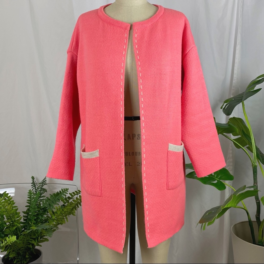 (O-183) Open-Front Knitted Coat